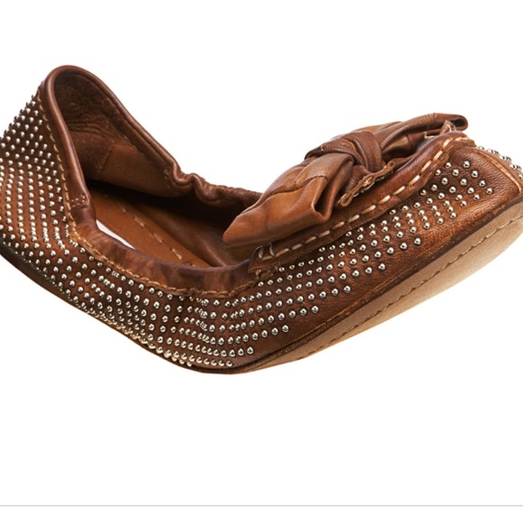 Miu Miu Shoes - Mui Mui studded moccasin flats leather shoes 39.5
